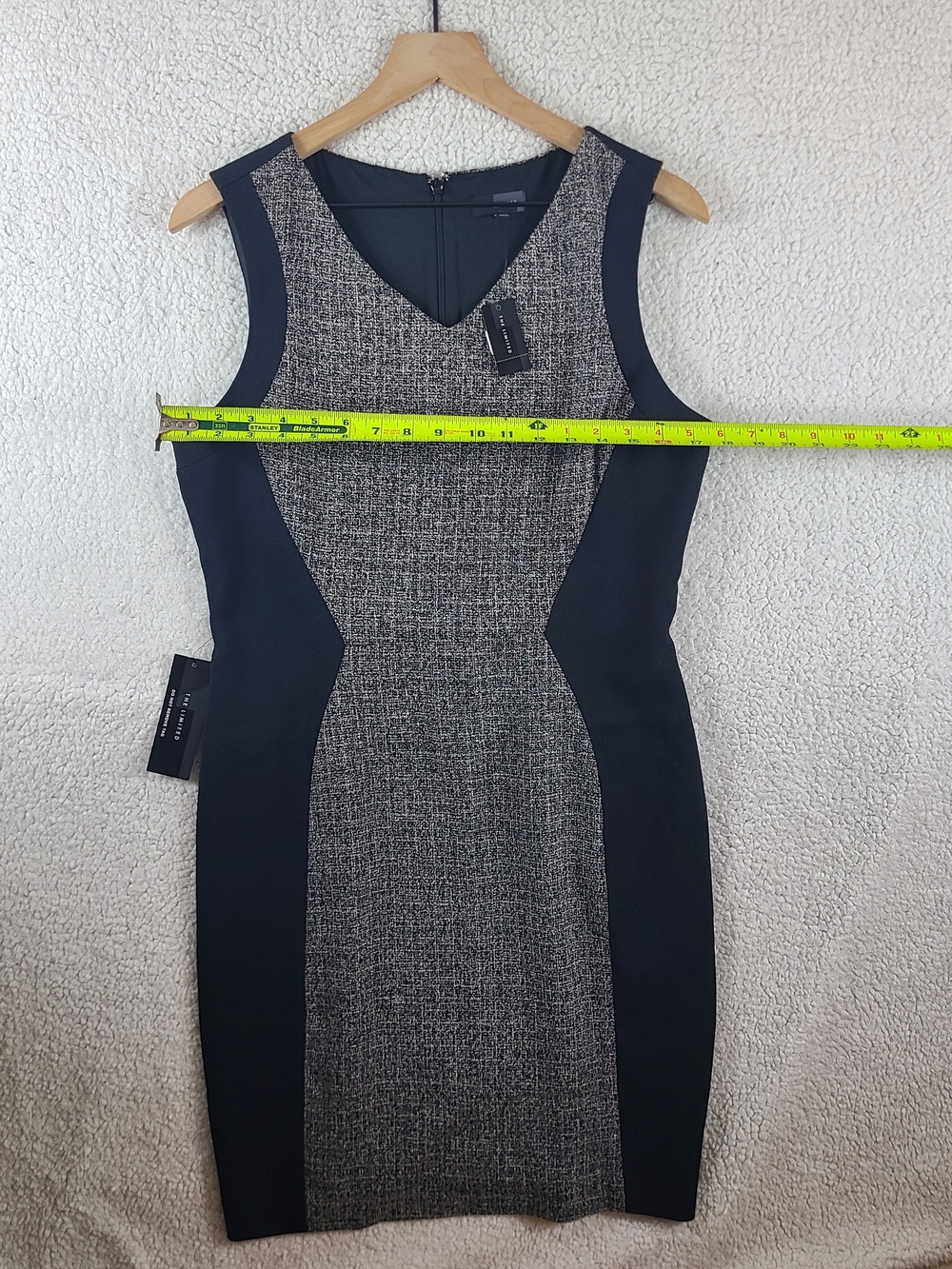 NWT The Limited Colorblock Sheath Dress Size 8 Black Gray Career